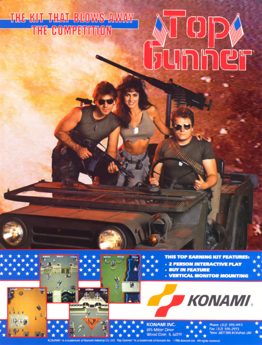 Top Gunner (US, 8-way Joystick) Arcade Game Cover